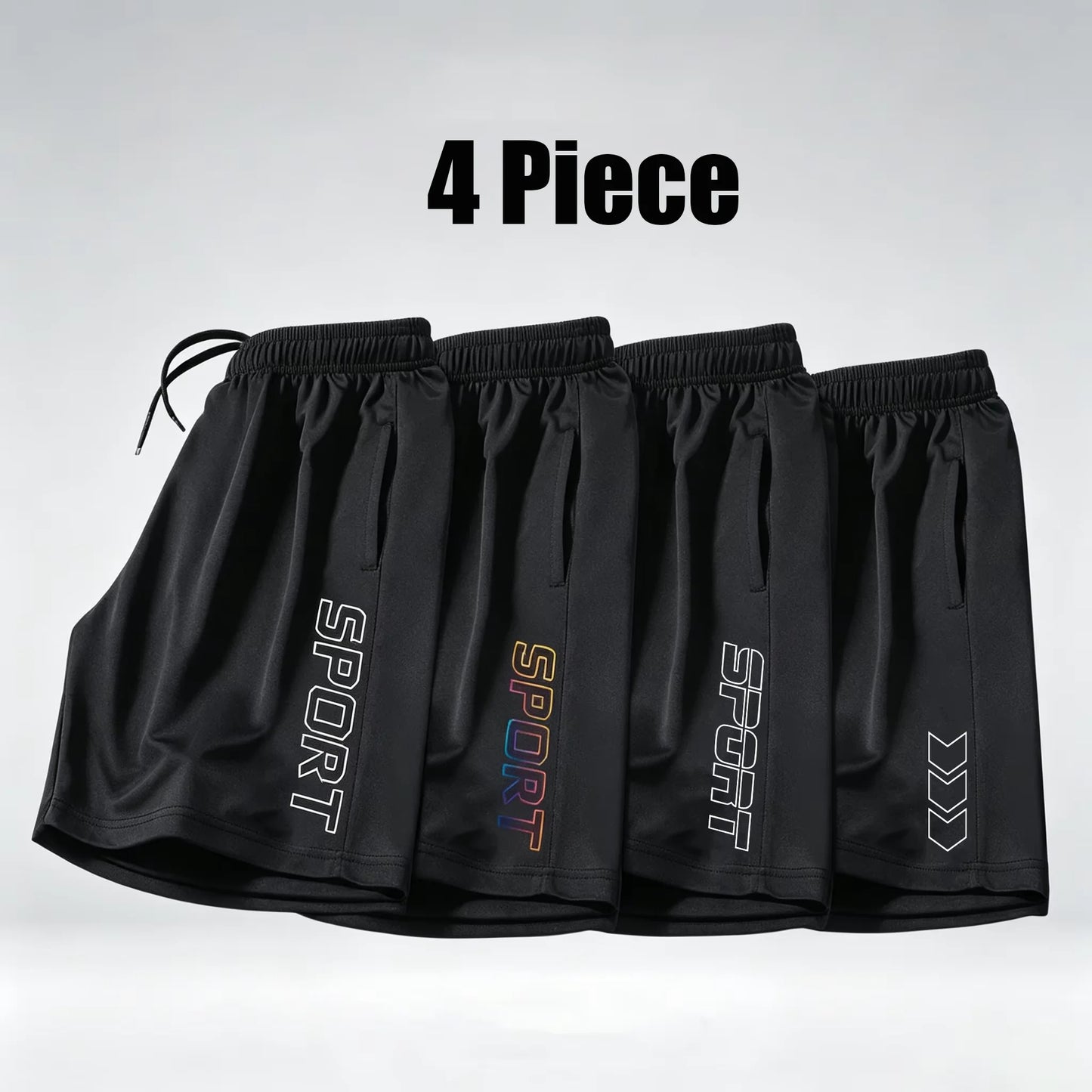 1/4 Piece Set of Men's Quick Dry Sport Shorts Breathable Gym Running Training Fitness Shorts  Casual Jogging Beach Bottoms