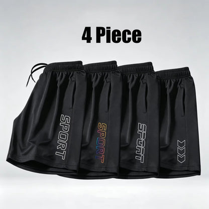 1/4 Piece Set of Men's Quick Dry Sport Shorts Breathable Gym Running Training Fitness Shorts  Casual Jogging Beach Bottoms