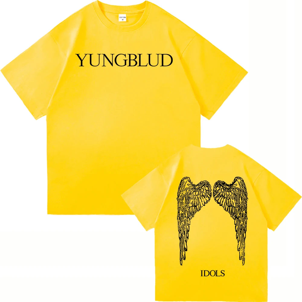 Yungblud Idols World Tour T Shirt New Fashion Men/Women Hip Hop Aesthetic Wings T-shirt High Quality Cool Cotton Tees Shirts