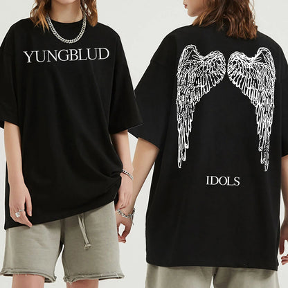 Yungblud Idols World Tour T Shirt New Fashion Men/Women Hip Hop Aesthetic Wings T-shirt High Quality Cool Cotton Tees Shirts