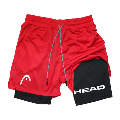 Anime Berserk Head Running Shorts Fitness Gym Training 2 in 1 Sports Quick Dry Workout Jogging Double Deck Summer