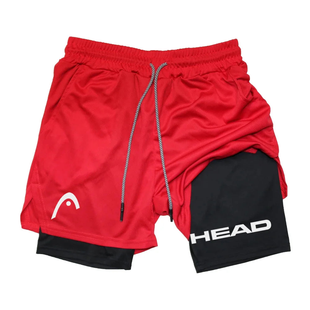 Anime Berserk Head Running Shorts Fitness Gym Training 2 in 1 Sports Quick Dry Workout Jogging Double Deck Summer