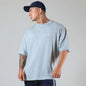Cotton Gym Shirt Sport T Shirt Men Short Sleeve Running Shirt Men Workout Training Tees Fitness Loose large size M-XXXL