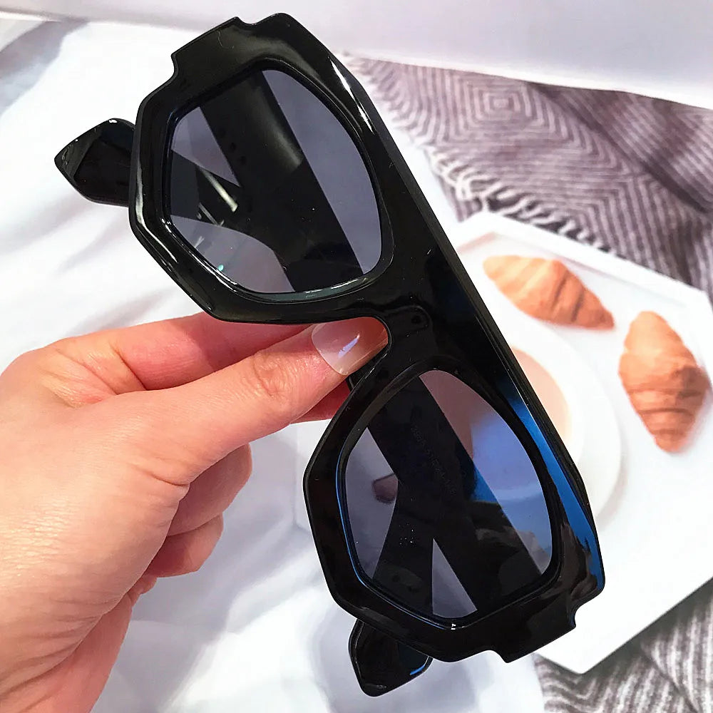 irregular square candy color sunglasses for women new fashion black yellow sun glasses