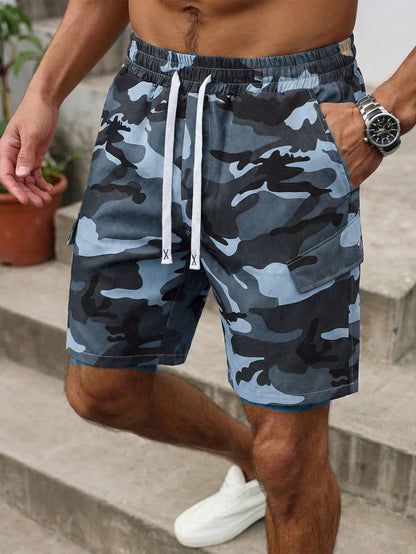 Sophisticated Men's Casual Cargo Pants: Crafted from soft, comfortable, non-stretch woven fabric. Features a dual-function elast