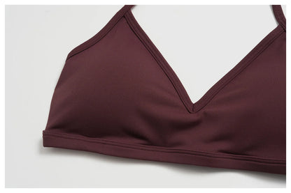 Sporty Woman Top New Brushed Yoga Wear For Women Halter Neck Bra Shockproof Quick-dry Summer Women Underwear Gym Clothes Woman