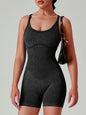Women's Washed Yoga Bodysuit High Waisted Seamless 4-Way Stretch Workout Activewear Breathable Quick-Dry Lounge Jumpsuit