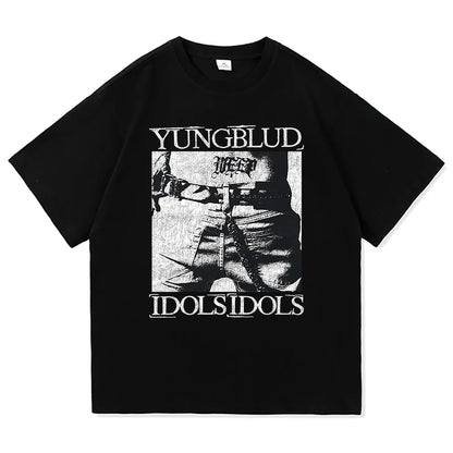 Yungblud Idols World Tour T Shirt New Fashion Men/Women Hip Hop Aesthetic Wings T-shirt High Quality Cool Cotton Tees Shirts