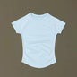 Histello Women Short Sleeve Sports T-Shirt Round Neck Breathable Stretchy Quick Dry Top Yoga Gym Running Fitness Activewear