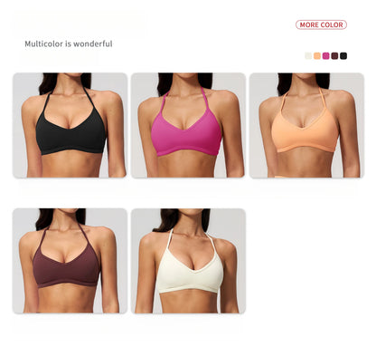 Sporty Woman Top New Brushed Yoga Wear For Women Halter Neck Bra Shockproof Quick-dry Summer Women Underwear Gym Clothes Woman