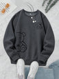 Profashion OK Teddy bear Printing Sweatshirts For Women Classic Retro Fashion Hoodies Fleece Warm Casual Clothes Loose Sportswear