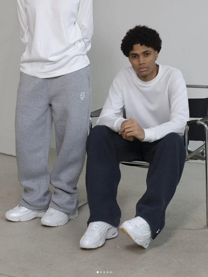 New Y2K Pants Personalized Pant Leg Zipper Embroidery Hip Hop Casual Joggers Men Pants Retro Straight Pants Tracksuit Streetwear