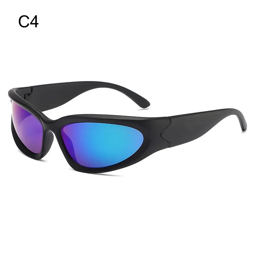 Rimless Punk Sunglasses Goggle Women Men Luxury Brand Wrap Around Sun Glasses Five Star Eyewear Sports One Piece Shades
