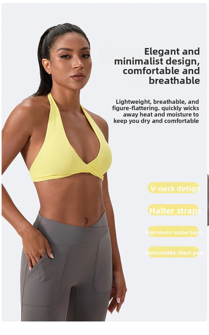 high-intensity sports bra for women's running, shockproof and high elasticity yoga vest, outdoor fitness sports bra