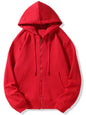 Profashion  Solid Zipper Hoodie Women Warm Fleece Hoodies Autumn Casual Hoody  Street Pocket Sportswear Oversized All-Match Female veste