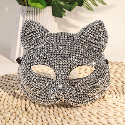 New Rhinestone Masquerade Mask Halloween Party Fashion Shiny Bling Mask Women Men Unisex Cosplay Prop Stage Performance Adult