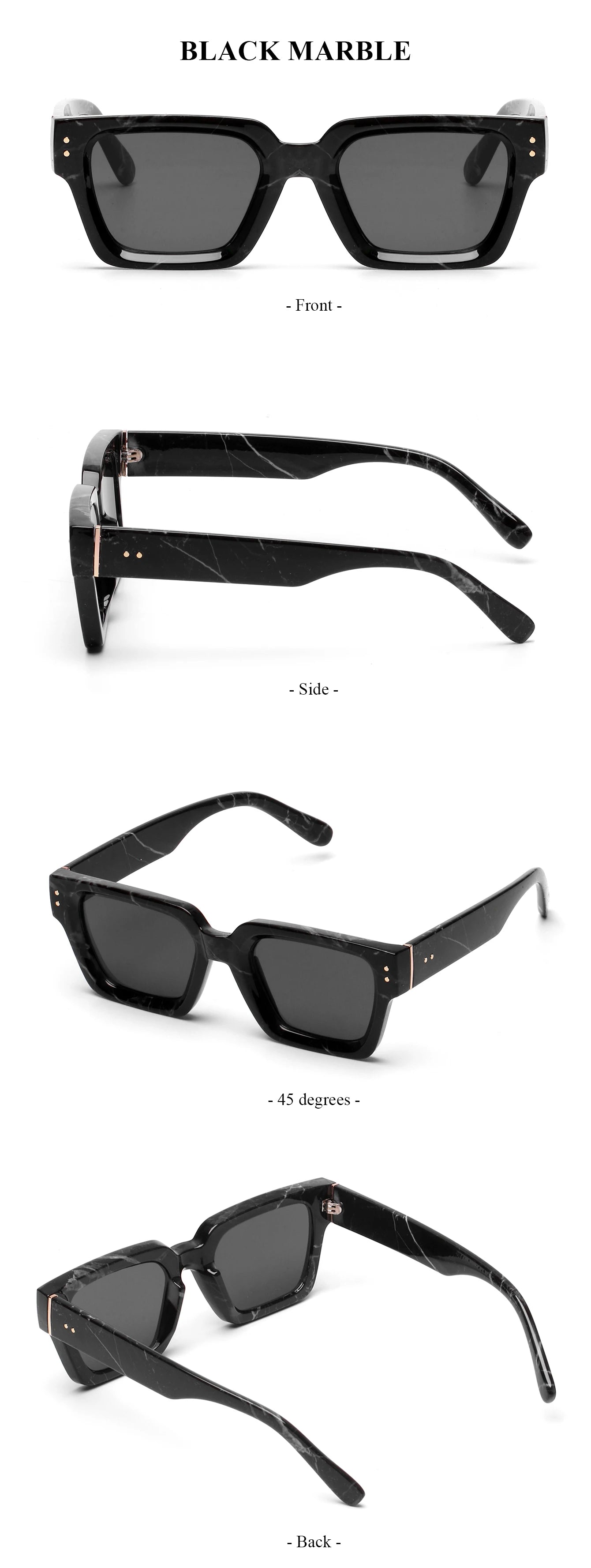 Profashions X Ruiao Luxury Premium Shades Designer Black Brand Sunglasses Men's Square