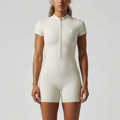 Women New Bum Zipper Workout Rompers Sports Overalls Women Gym Clothing Running Fitness Suits Gym Tracksuit Short Jumpsuits
