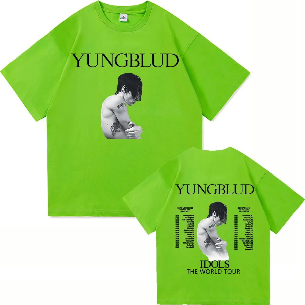 Yungblud Idols World Tour T Shirt New Fashion Men/Women Hip Hop Aesthetic Wings T-shirt High Quality Cool Cotton Tees Shirts