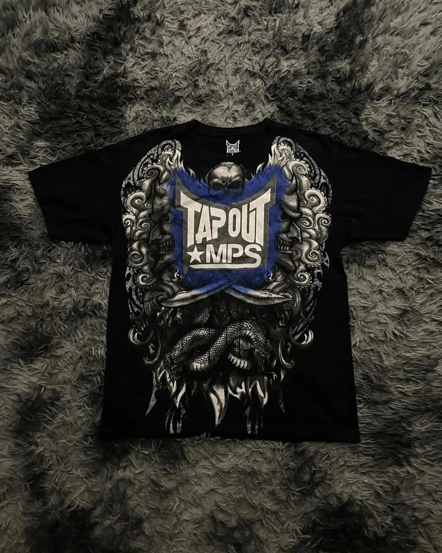Southpole Y2K Vintage Cotton Graphic Tee Distressed Oversized Unisex T-Shirt with Gothic Print Streetwear Retro Soft Shirt Man