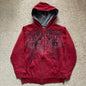 American Vintage Oversized Skull Graphic Zipper Hoodie Men Y2K Harajuku Hip Hop Gothic Couple Casual Joker Sweatshirt Coats