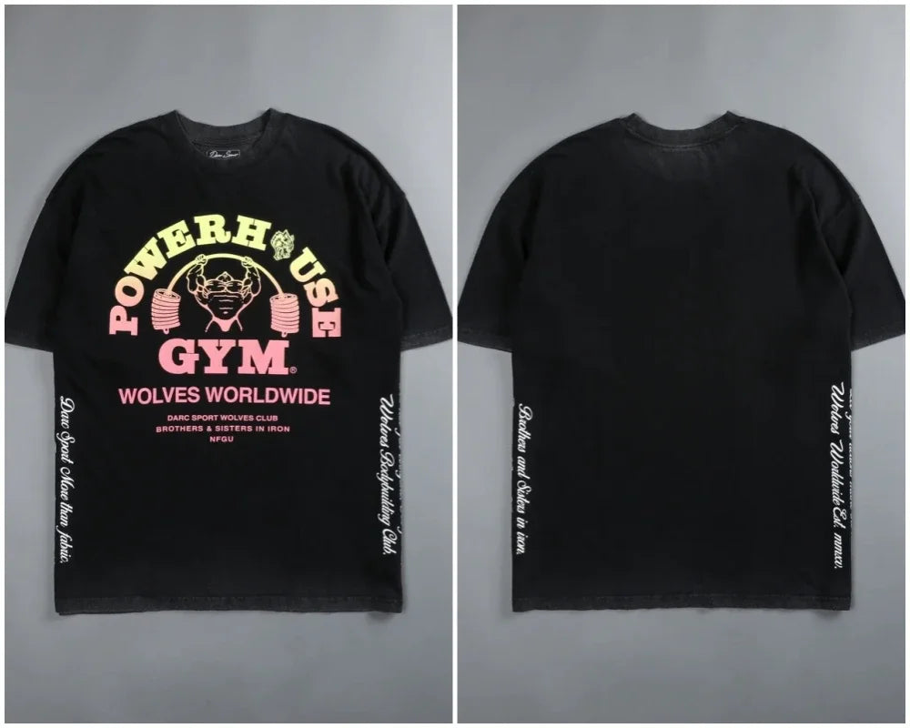 New Darc Wolves Short-sleeved T-shirts Running Fitness Tops Gym Tee