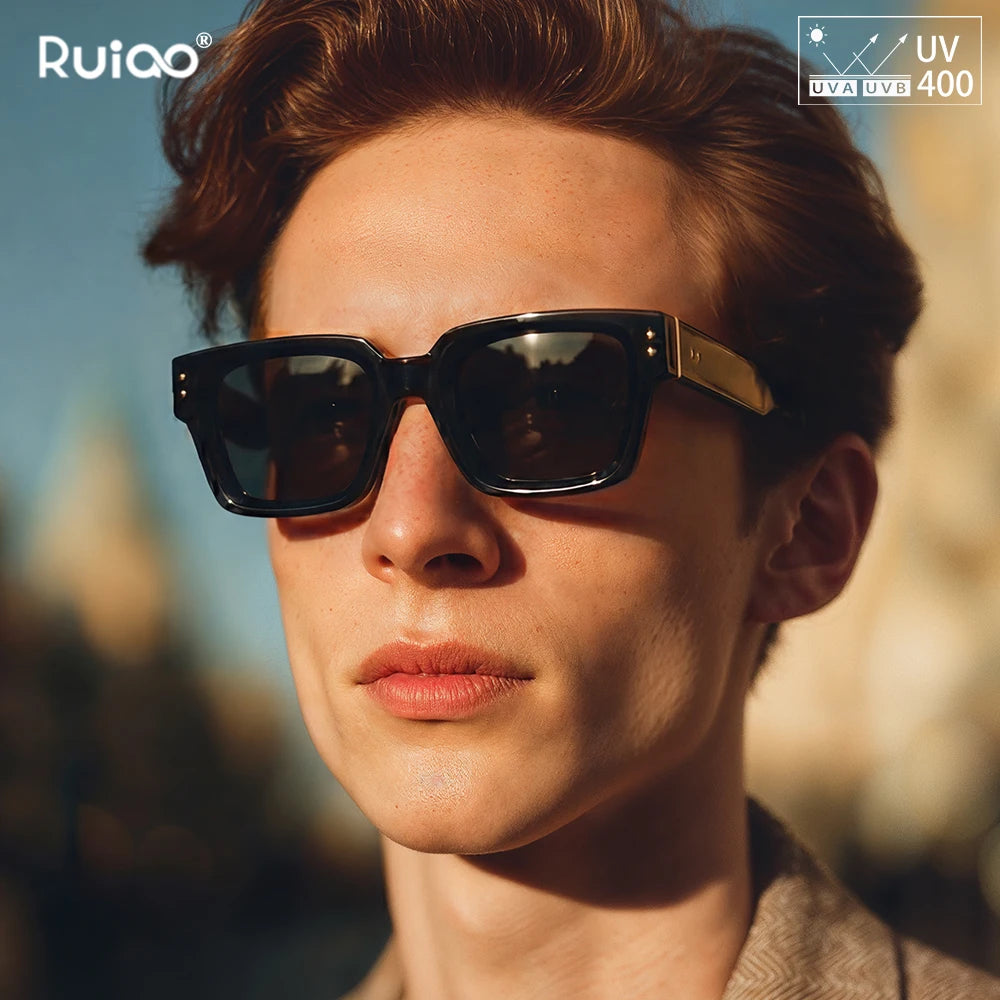 Profashions X Ruiao Luxury Premium Shades Designer Black Brand Sunglasses Men's Square