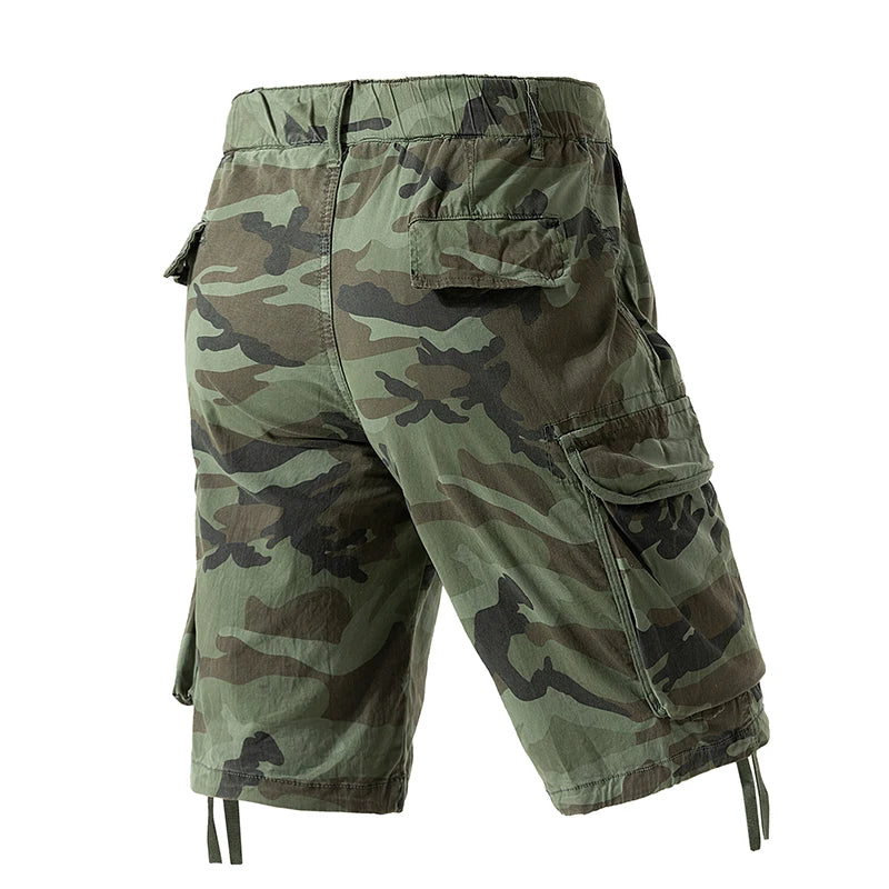 Men's Camo Cargo Shorts Outdoor Multi-Pocket Cotton Casual Shorts Summer Half Pants Breathable Shorts