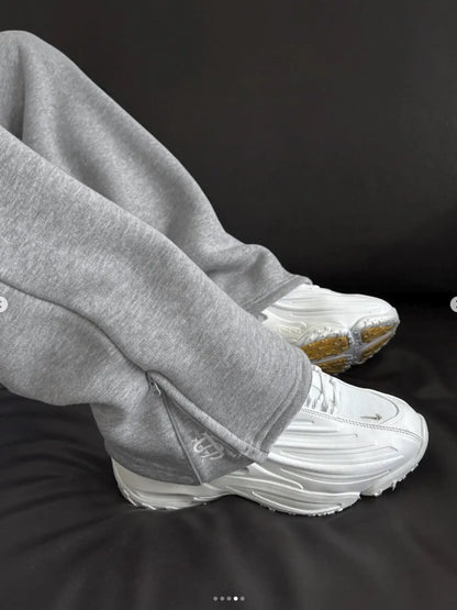 New Y2K Pants Personalized Pant Leg Zipper Embroidery Hip Hop Casual Joggers Men Pants Retro Straight Pants Tracksuit Streetwear