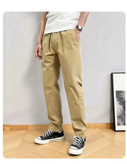 Summer Thin Cargo Pants Men Casual Tapered Trousers with Zipper Pockets Quick Dry Streetwear Pants for Outdoor Daily Wear S-3XL