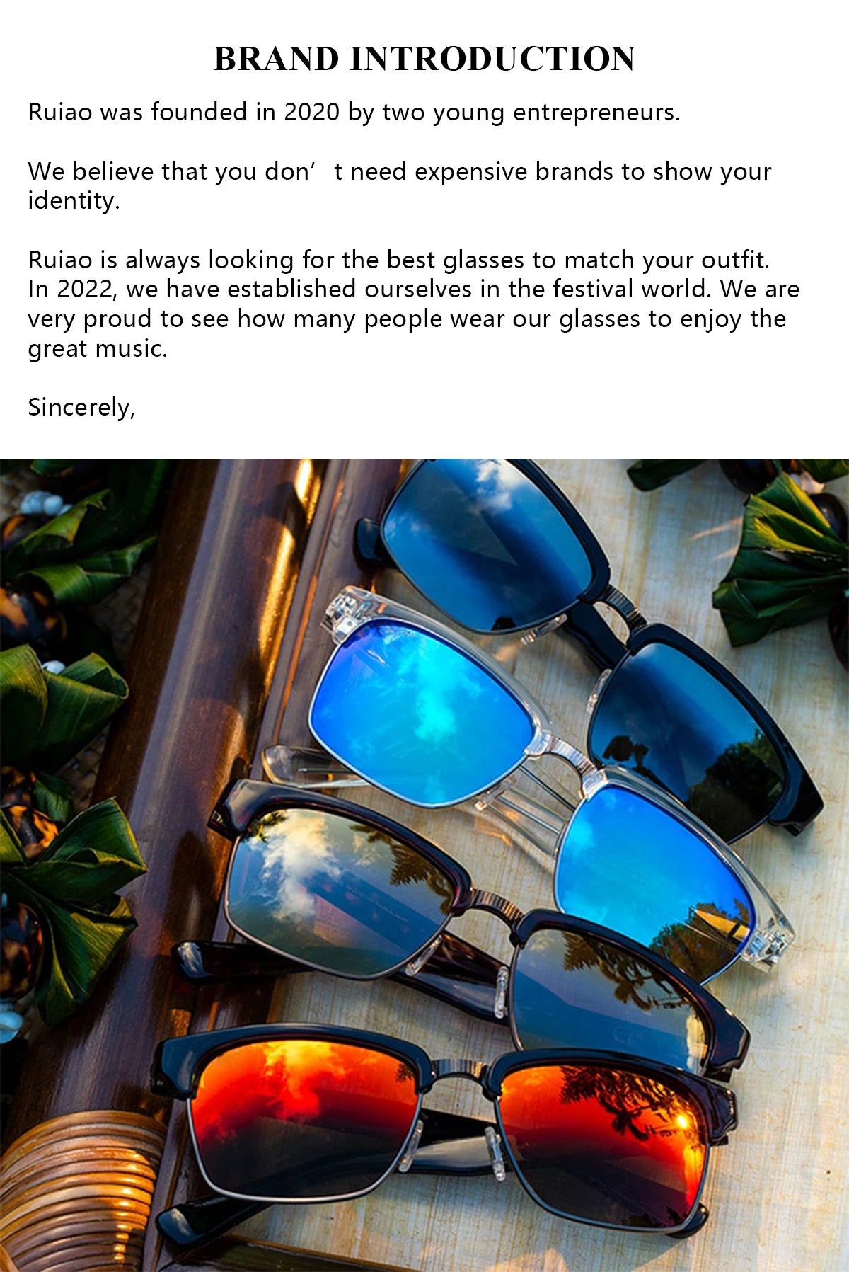 Profashions X Ruiao Luxury Premium Shades Designer Black Brand Sunglasses Men's Square