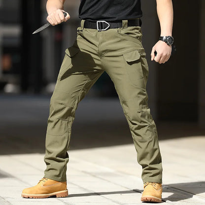 Men Outdoor Pants Multi Pockets Elastic Tactical Pant Waterproof Plus Size Casual Cargo Trousers Pockets Men Clothing