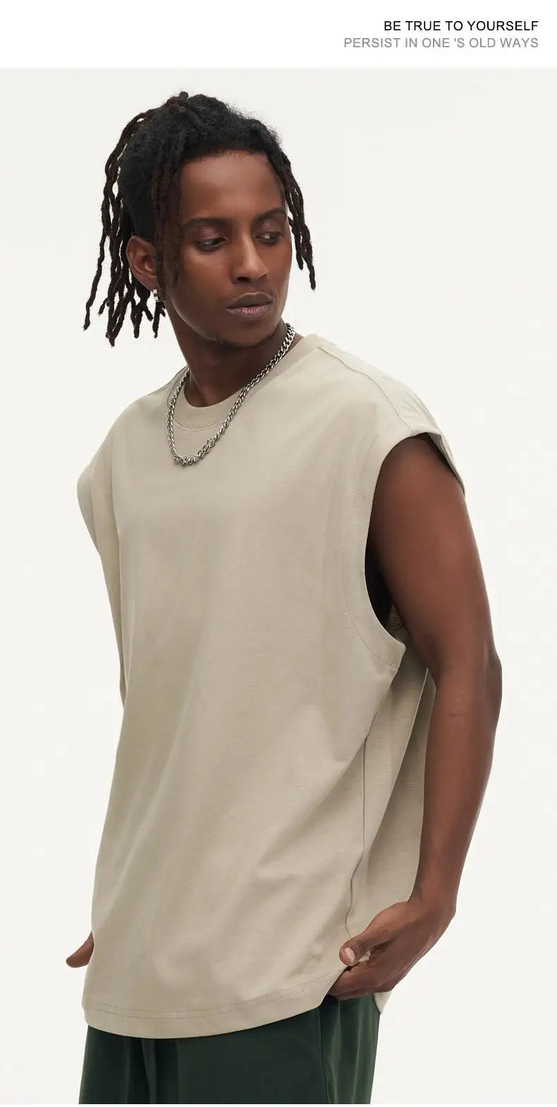 270gsm Summer Tank TopSleeveless T shirt 100% Cotton Solid Color Men Oversized Causal O-neck Basic T-shirt High Quality