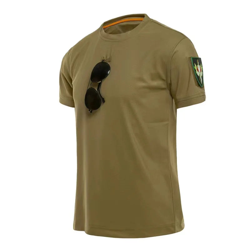Men Summer Quick Dry T-shirt Breathable Pullover Climbing Tees Casual Cargo Shirts