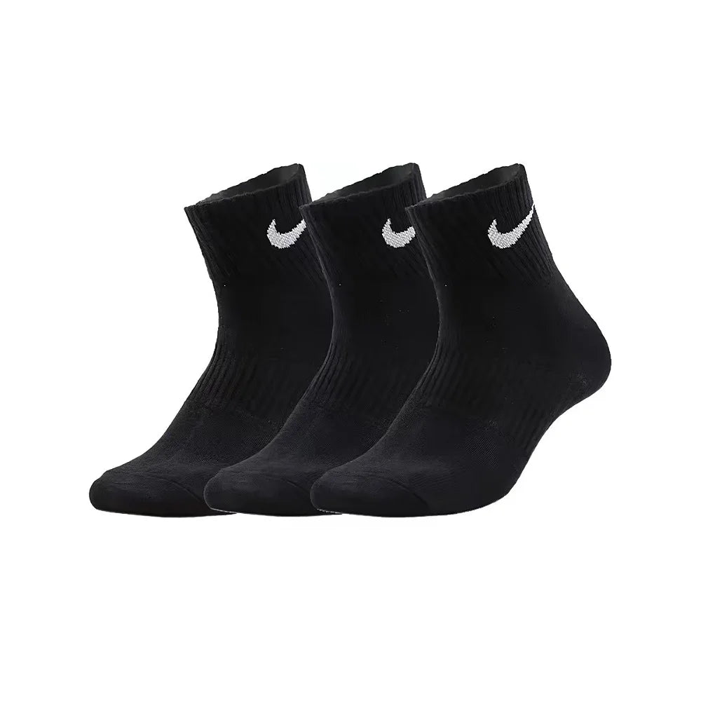 Nike Unisex 3-Pair Pack: Comfortable and Breathable Short, Mid-Calf, Training Socks, and High-Calf Athletic Socks SX7677-100