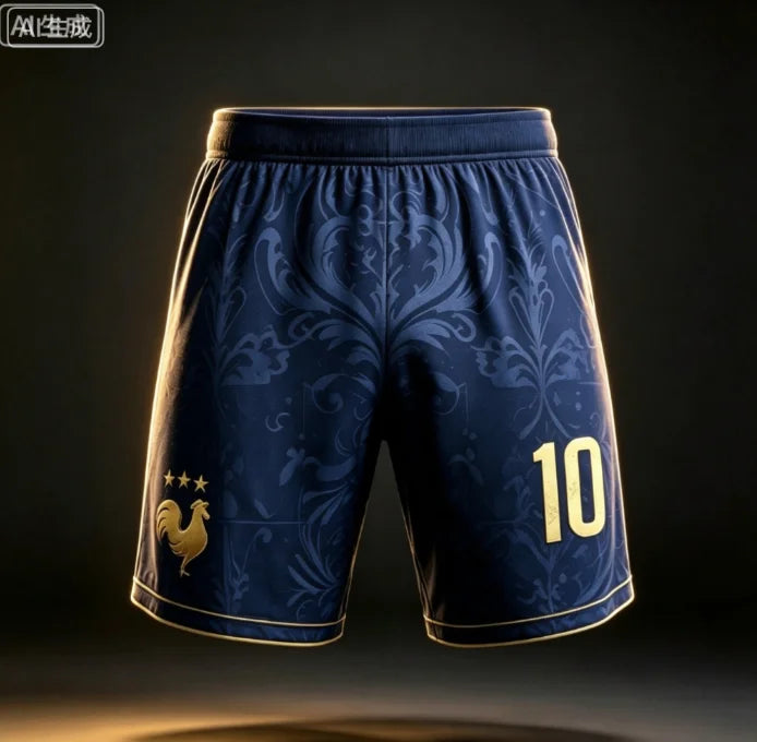 France National Team Mbappe No.10 Football Shorts,3D All Over Print Short Pants, Unisex Family Matching Fan Sports