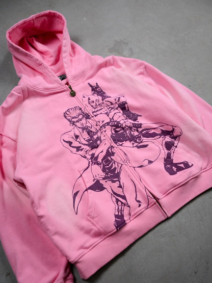 Jojo Bizarre Adventure Silver Chariot Zip Up Hoodies Women Y2k Oversized Hoodie Hip Hop Couples Harajuku Street Men Sweatshirt