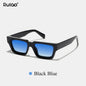 Ruiao fashion black small rectangular thick frame sunglasses for men and women rectangular summer wear shades