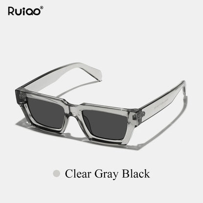Ruiao fashion black small rectangular thick frame sunglasses for men and women rectangular summer wear shades