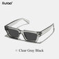Ruiao fashion black small rectangular thick frame sunglasses for men and women rectangular summer wear shades
