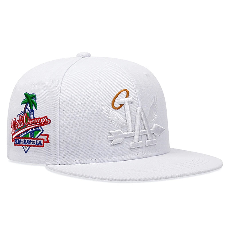 Baseball Hat LA Wings Embroidered Hip Hop Hat Outdoor Daily Leisure Sunshade Hat Male Female Flat Edge Mesh Hat