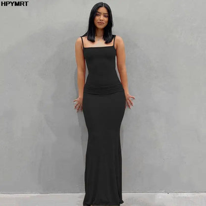 Strap Backless Long Maxi Dresses Party Club Vacation Outfits Women Sexy Casual Summer Slim Dresses Female