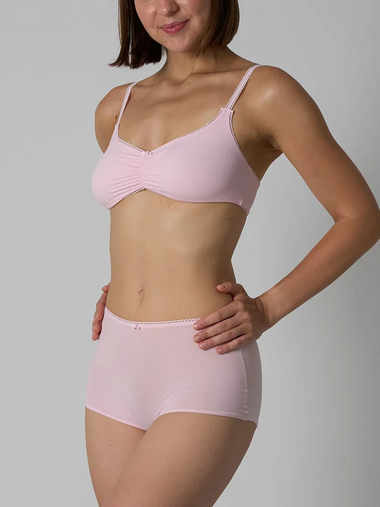 Lace Bra Set Skin-like High Elastic Breathable Women's Underwear Large Chest Small Appearance Innerwear Panties Set