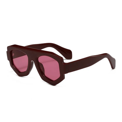 irregular square candy color sunglasses for women new fashion black yellow sun glasses