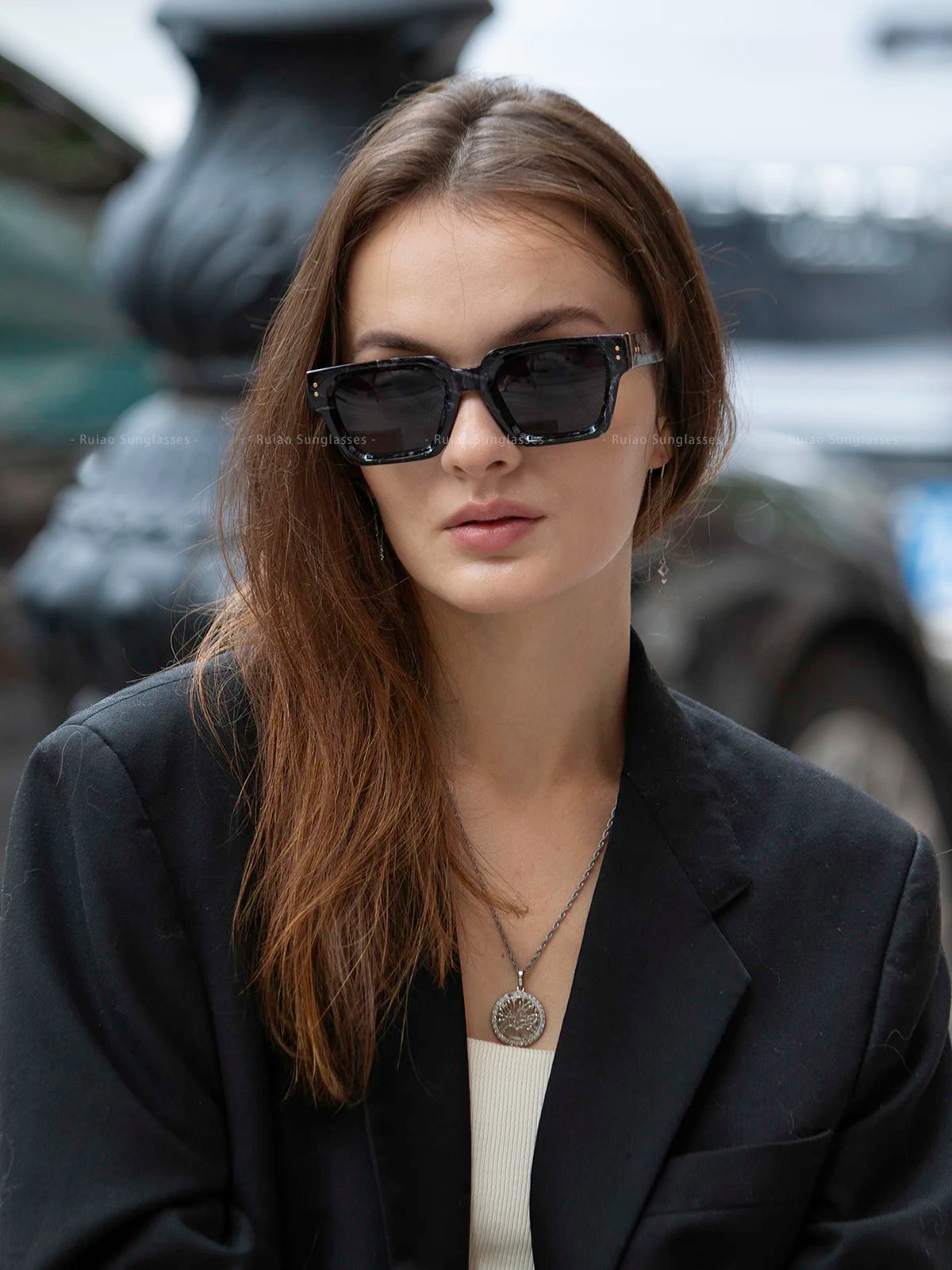 Profashions X Ruiao Luxury Premium Shades Designer Black Brand Sunglasses Men's Square