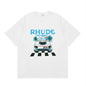 Latest Style RHUDE Men's  Casual Shorts Hip Hop Elastic Waist Drawstring Zip Pocket Summer Street Leisure Beach Shorts