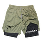 Anime Berserk Head Running Shorts Fitness Gym Training 2 in 1 Sports Quick Dry Workout Jogging Double Deck Summer