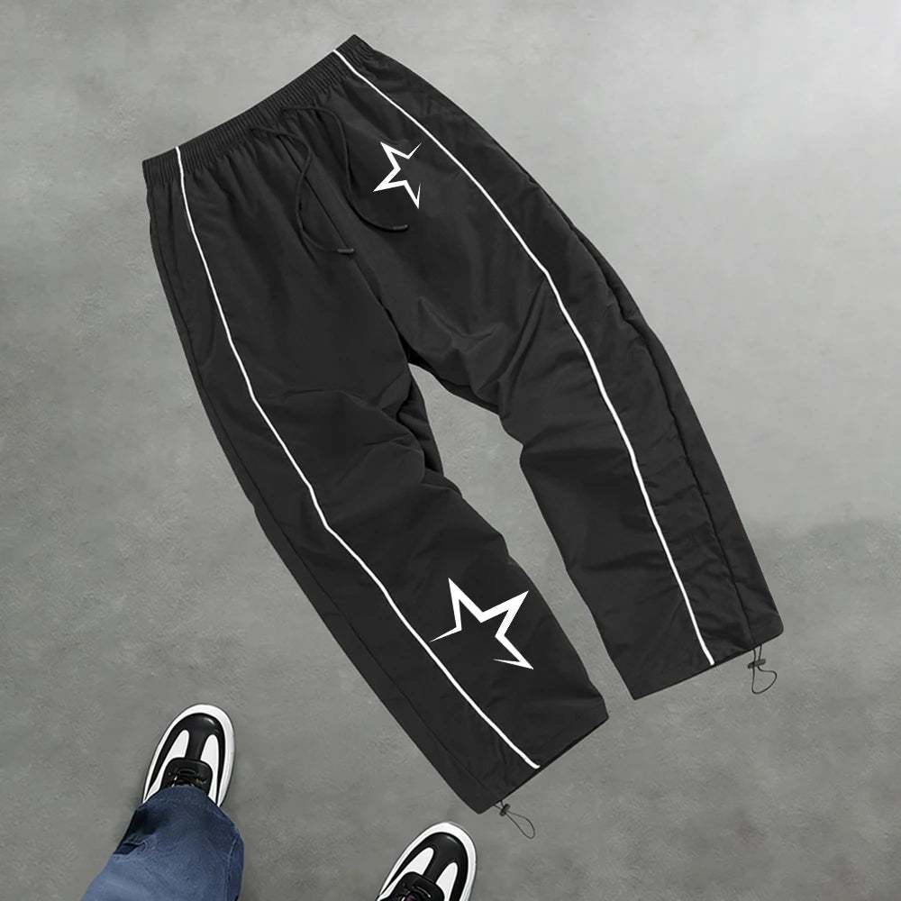 Men's Star Print Casual Sports Trouser Spring And Summer Fitness Training Trousers Suitable For Everyday Commute Trendy Outfits