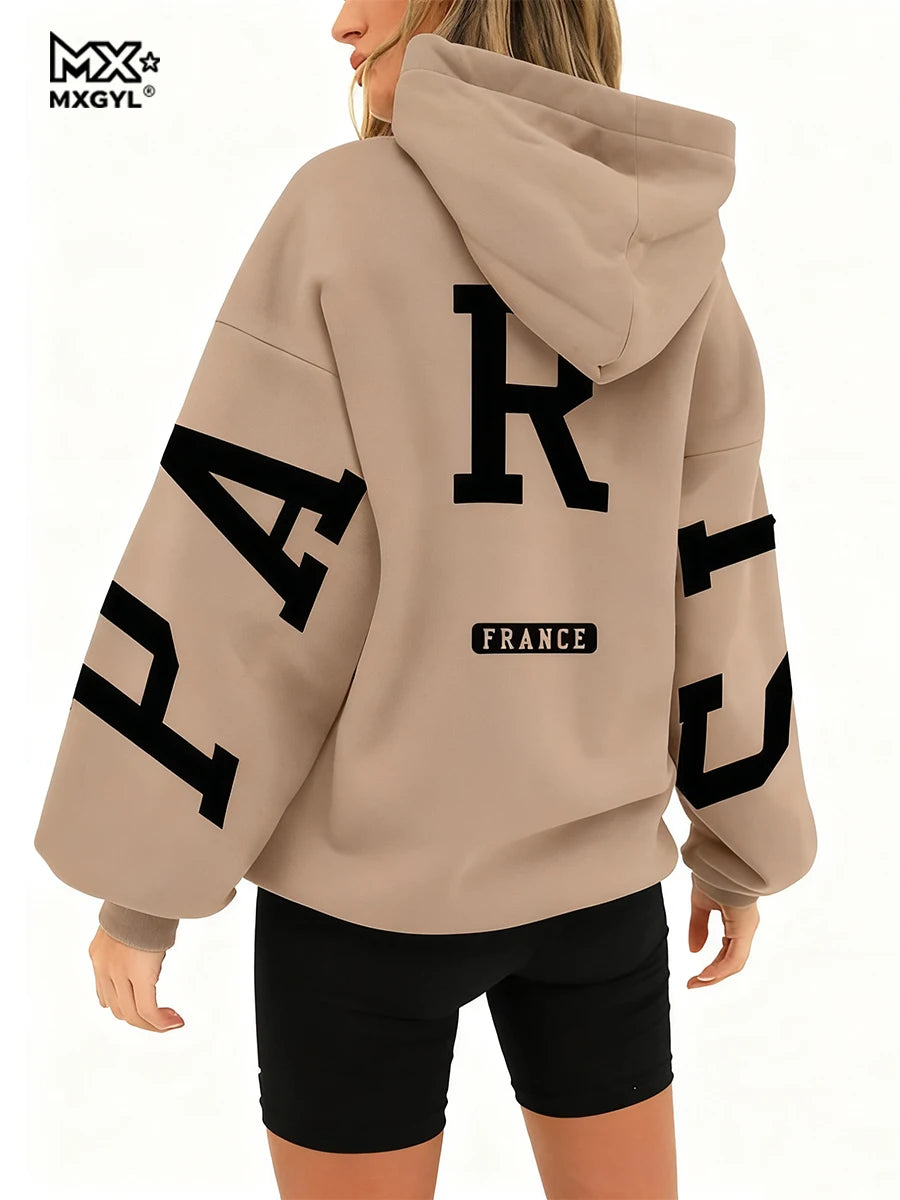 Profashion  Loose Casual Pullover Hoodie Sweatshirt Coat Printed Letter Pattern High Street Hip-Hop Trendy Unisex