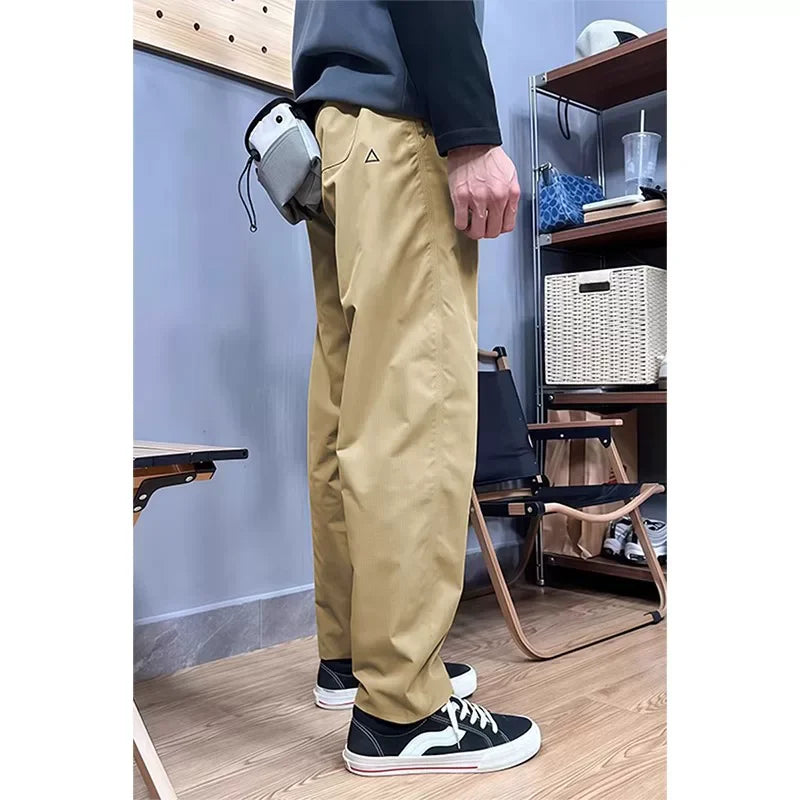 Summer Thin Cargo Pants Men Casual Tapered Trousers with Zipper Pockets Quick Dry Streetwear Pants for Outdoor Daily Wear S-3XL